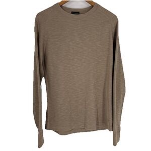 Banana Republic Mens‎ Double Knit Crew Neck Shirt Small Taupe Minimal Classic